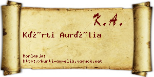 Kürti Aurélia névjegykártya